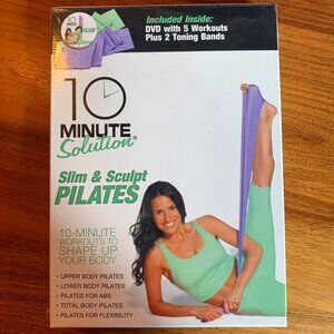 10 Minute Solution Slim & Sculpt Pilates DVD w/ Toning Bands - NWT